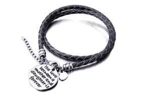 The Love Between a Mother & Daughter is Forever  Hand Stamped Bracelet