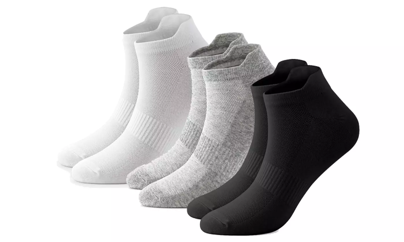 5 Pairs Womens Elastic Ankle Socks Athletic Cotton Low Cut Sport Socks With Tab