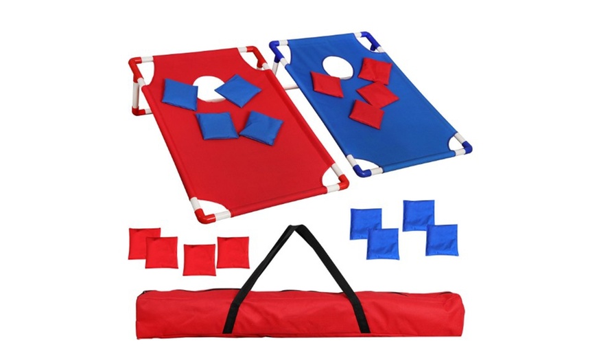 Cornhole Bean Bag Toss Game w/ PVC Frame Targets & Bags | Groupon