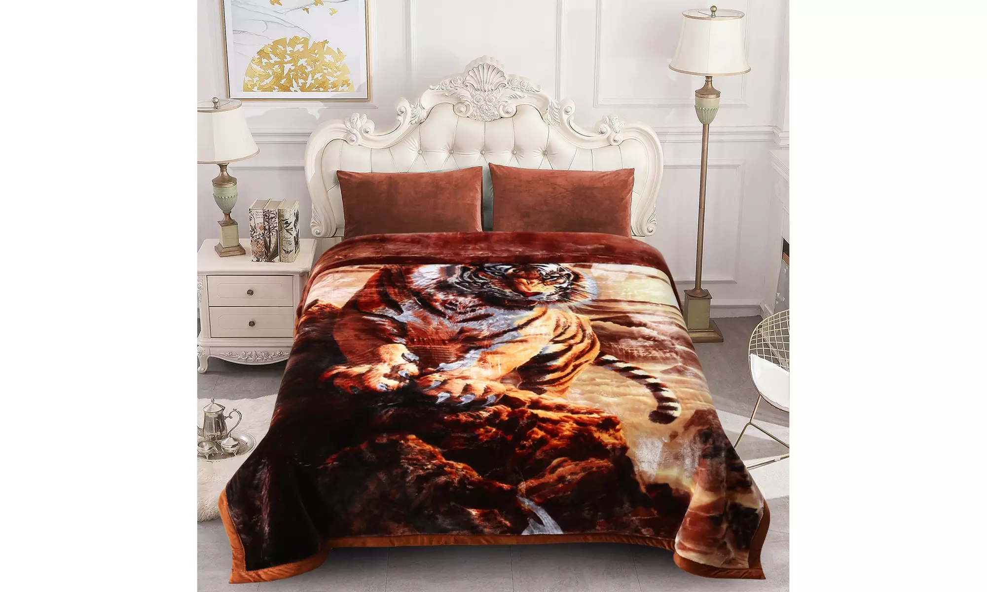 JML Heavy Fleece Blanket,2 Ply Printed Bed Blanket For King Size,85"x93",10Lb