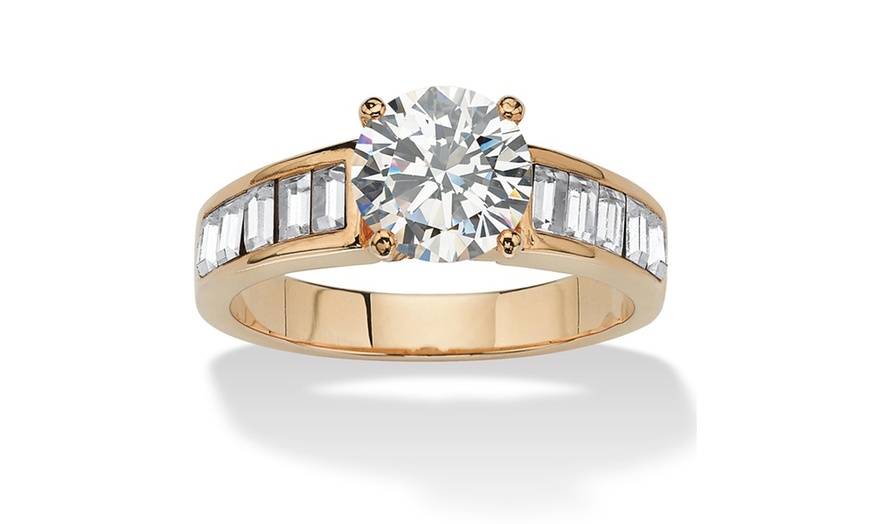 Image 8: 1.75 TCW Cubic Zirconia 14k Gold-Plated Ring