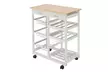 Moveable Kitchen Cart with Two Drawers & Two Wine Racks & Three Baskets White - Second Medium