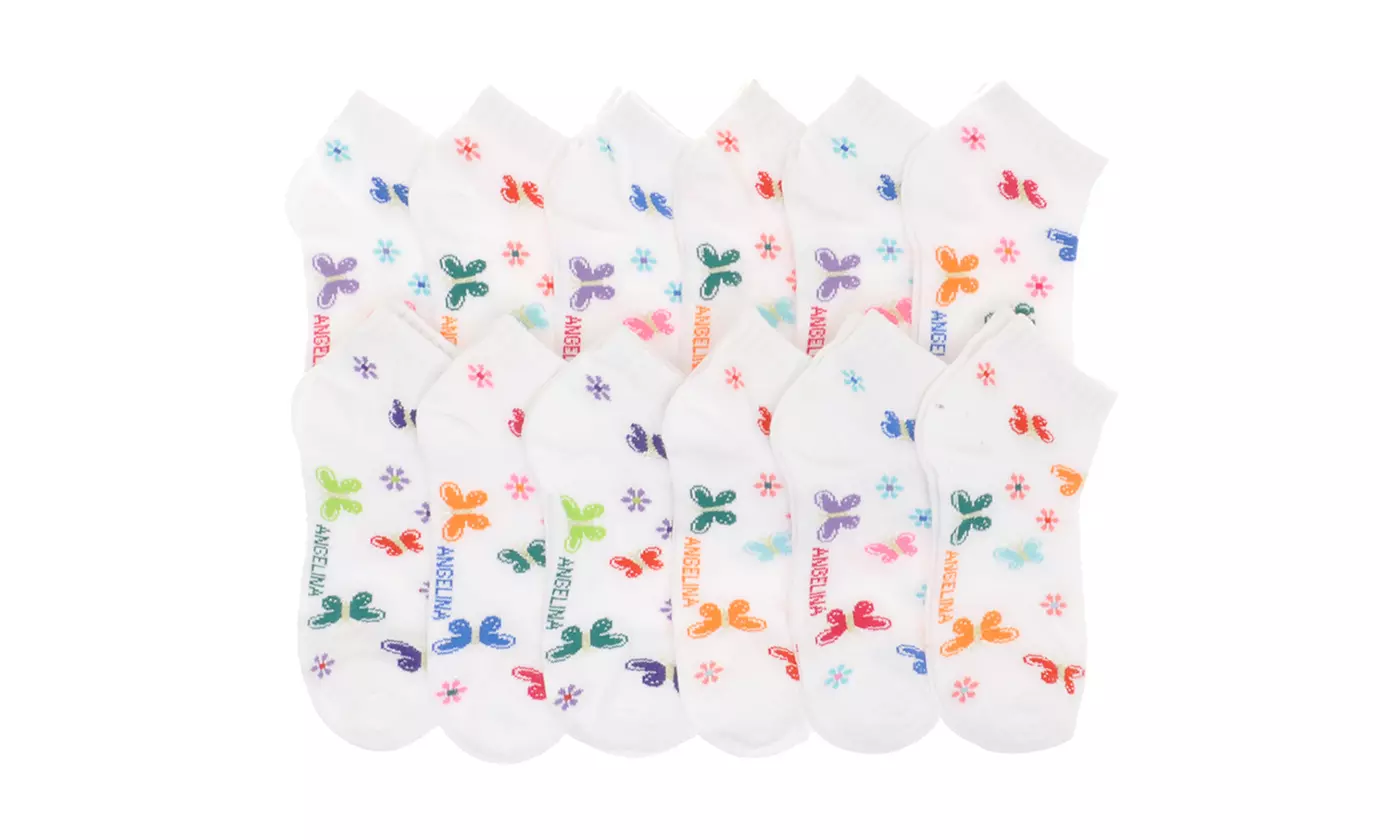 Angelina Women's  Low-Cut Essential Socks (12-Pairs) - Primary Image