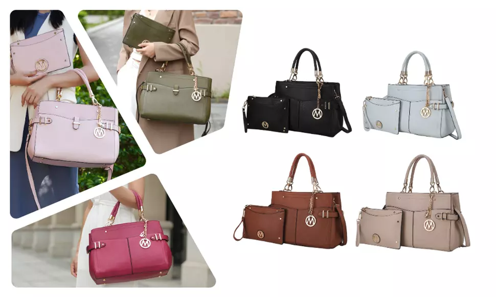 MKF Collection Tenna vegan leather Satchel handbag with Wallet By Mia K - Primary Image