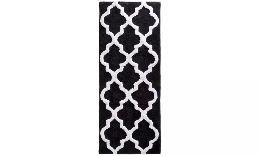 Oversized Lavish Home 100% Cotton Trellis Bathroom Mat (24" by 60")