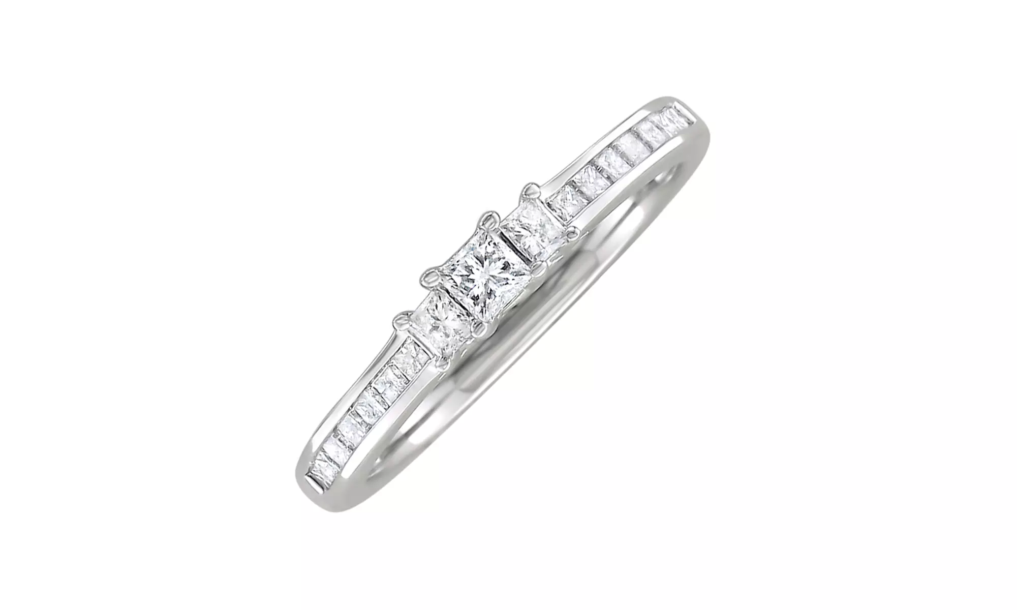 1/2 Cttw Diamond 3-Stone Plus Engagement Ring in 14K Gold By Eternal Brilliance - Primary Image