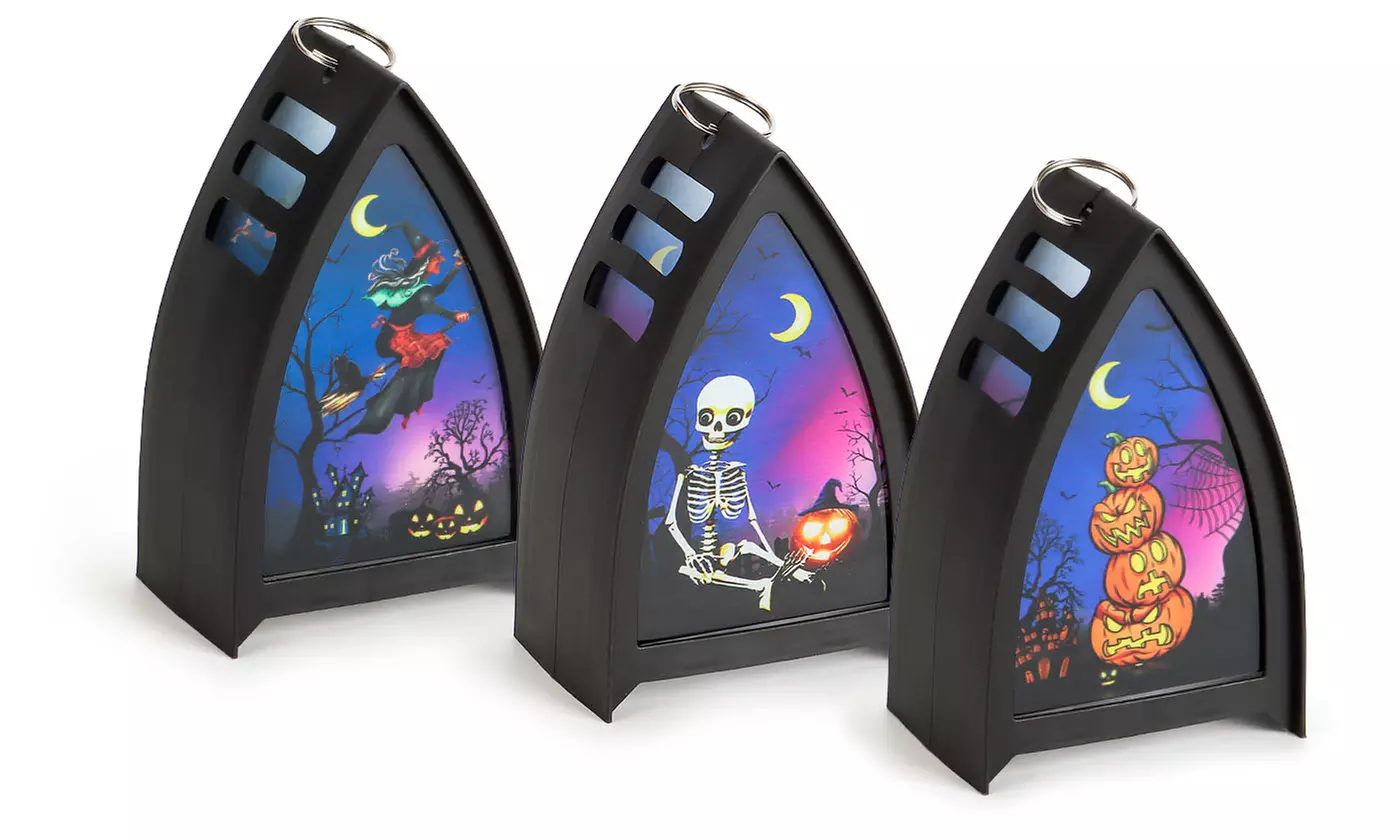 Halloween Portable Creative Led Flickering Pumpkin Witch Skeleton Lantern Light - Primary Image