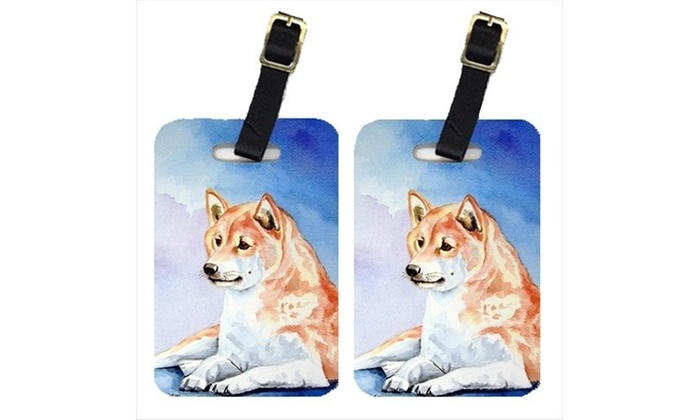 Carolines Treasures 7135bt Red And White Shiba Inu Luggage Tags Pack 2