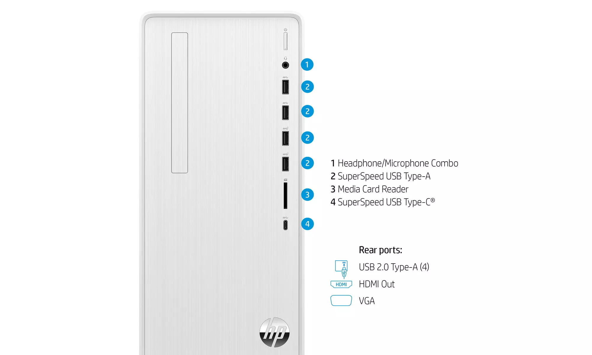 HP TP01-3003w Pavilion Desktop Intel i5-12400 12GB 512GB W11(Grade A Refurb) - Primary Image