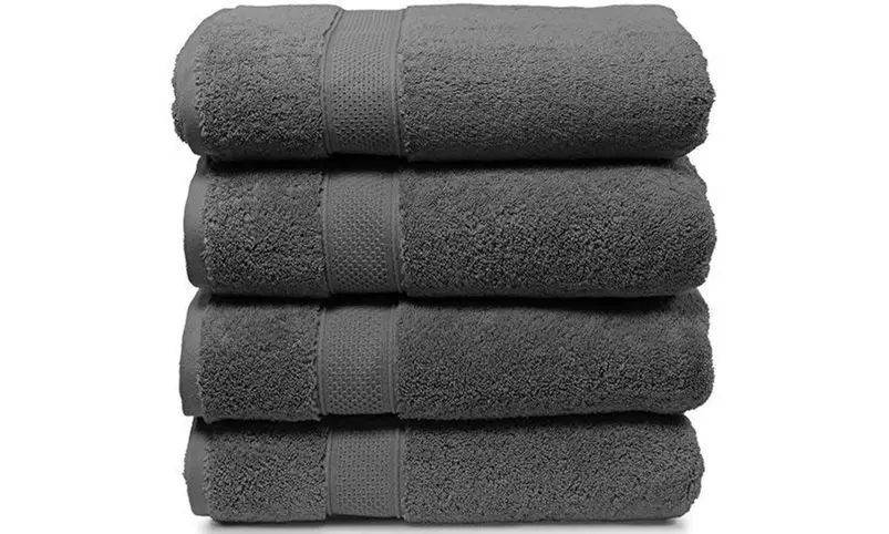 4-piece bath towel set with premium Turkish towels. Super soft, plush - Primary Image