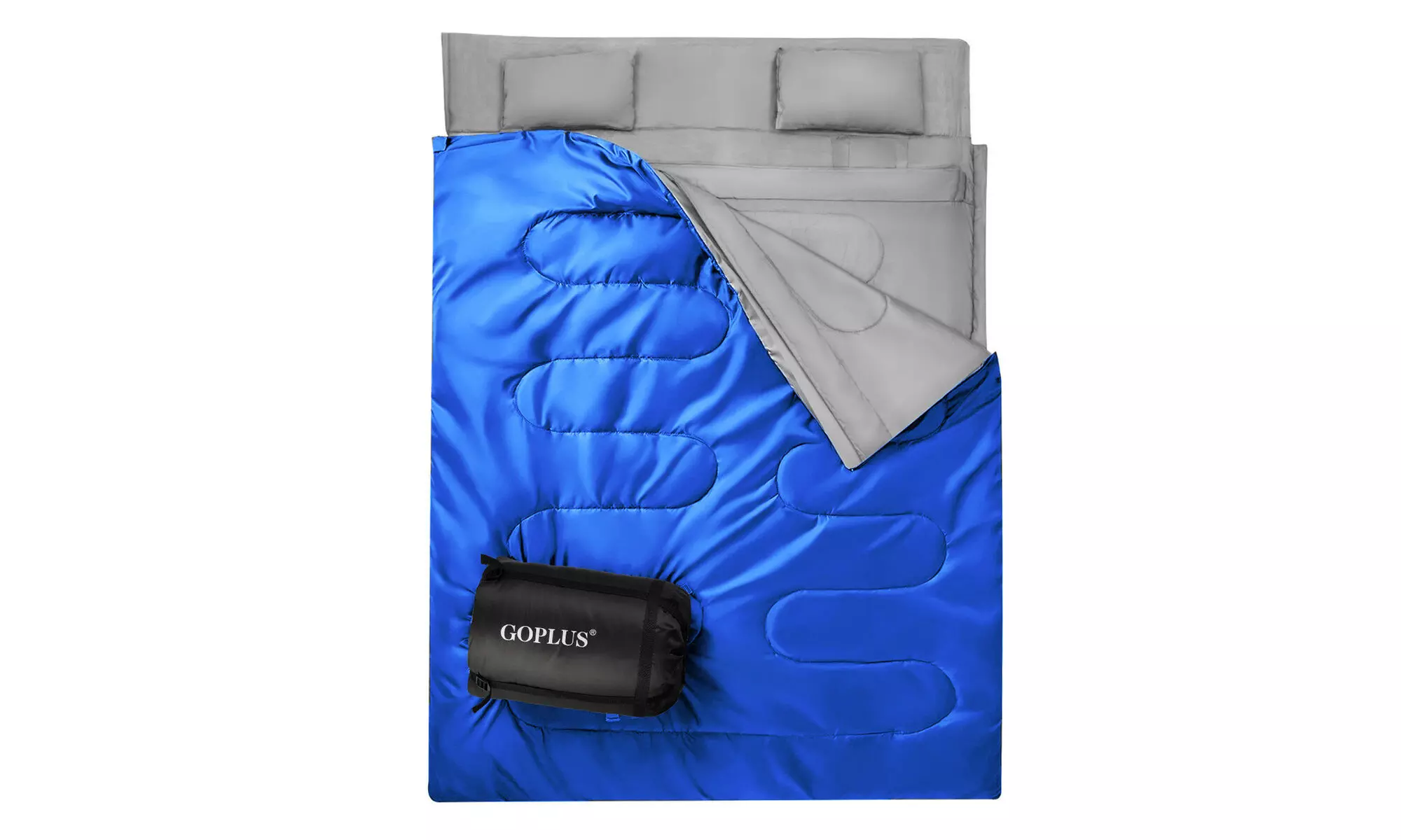 Goplus  Double 2 Person Sleeping Bag Waterproof w/ 2 Pillows Camping 