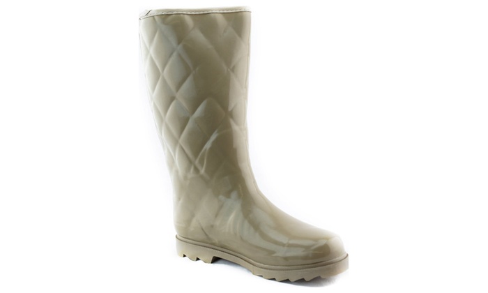 taupe rain boots