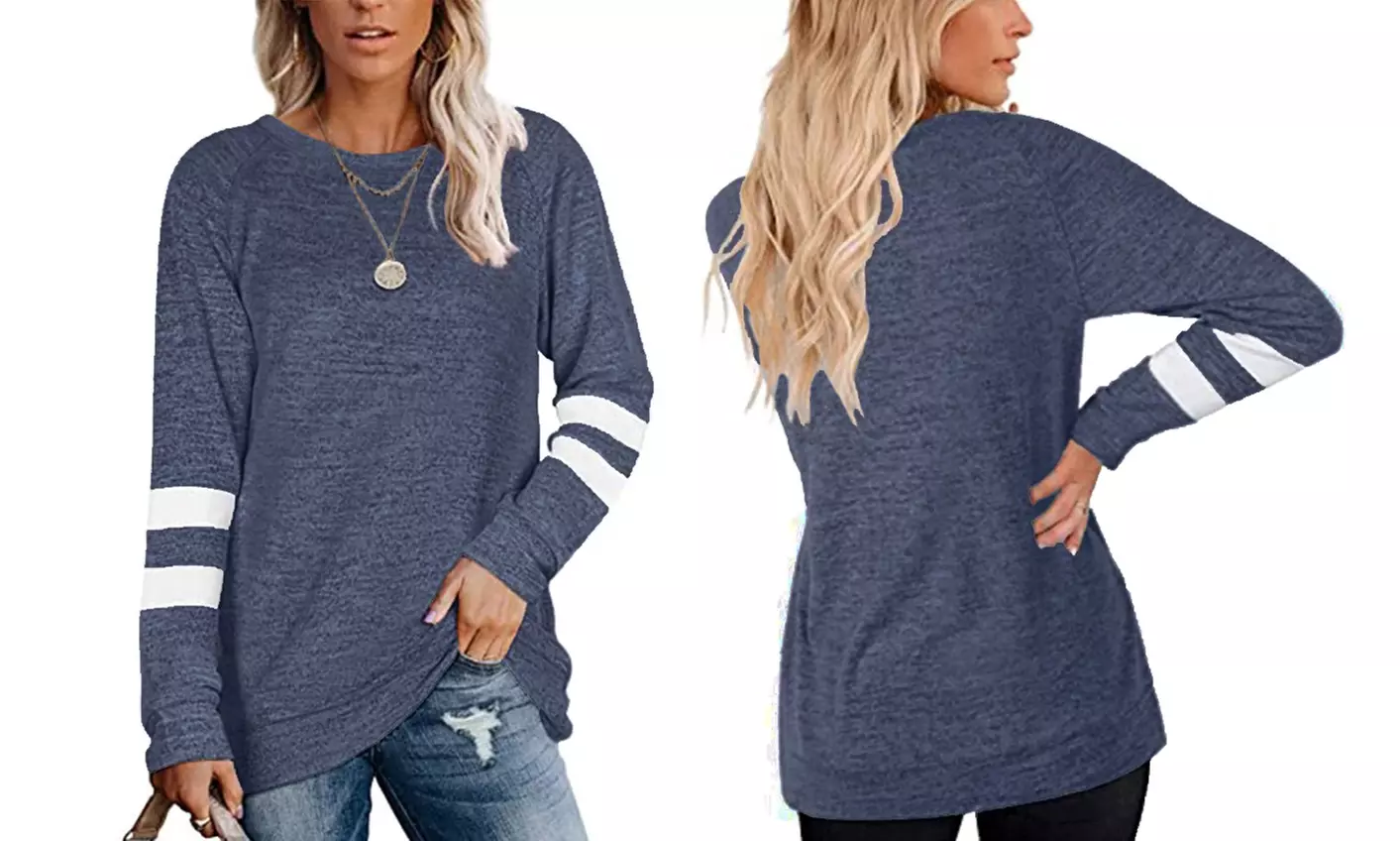 Haute Edition Women's Varsity Stripe Slouchy Tee