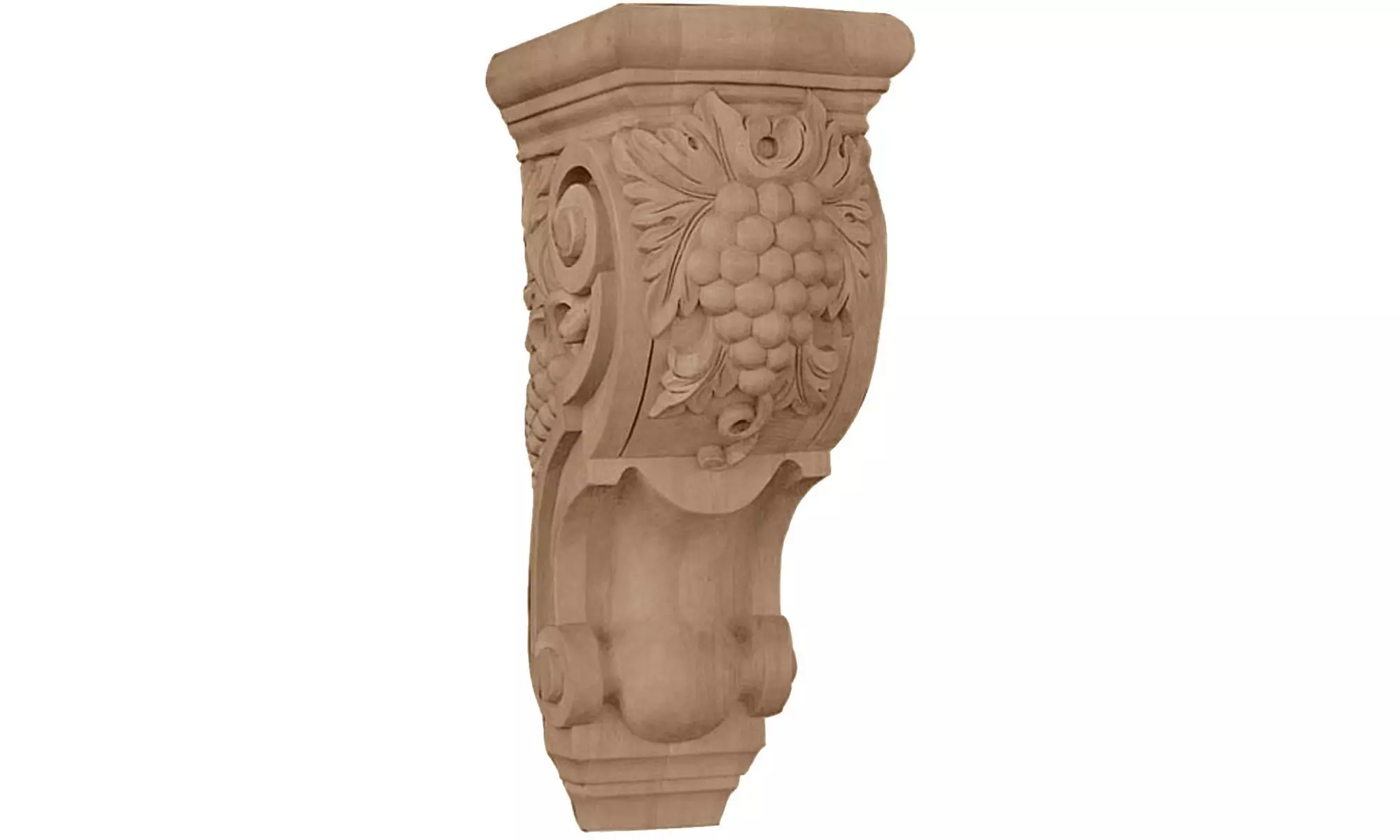 Ekena Millwork COR04X05X10GRLW 4.87 in. W Medium Grape Bunches Corbel - Primary Image