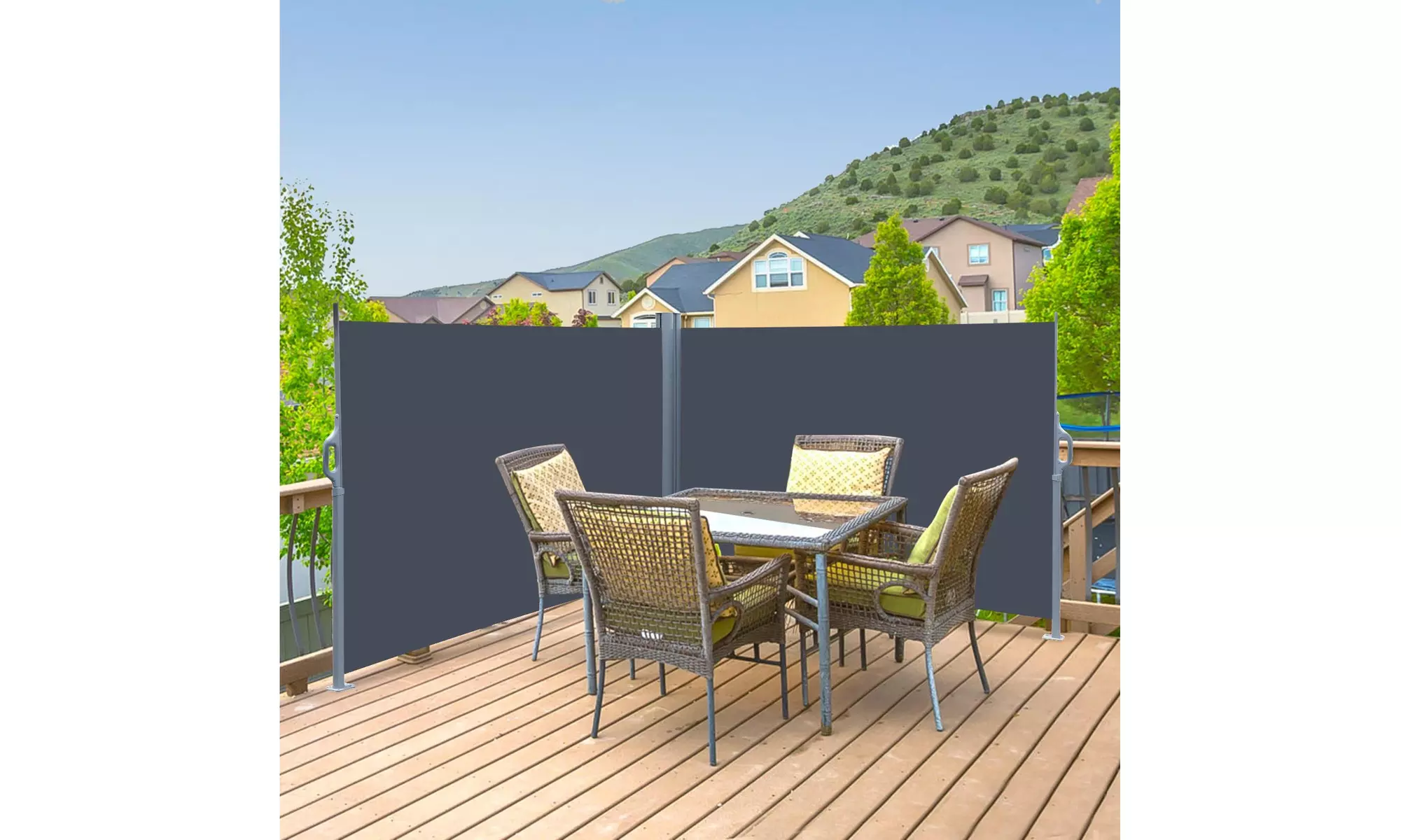 236" x 71" Retractable Side Awning, Double Retractable Patio - Primary Image