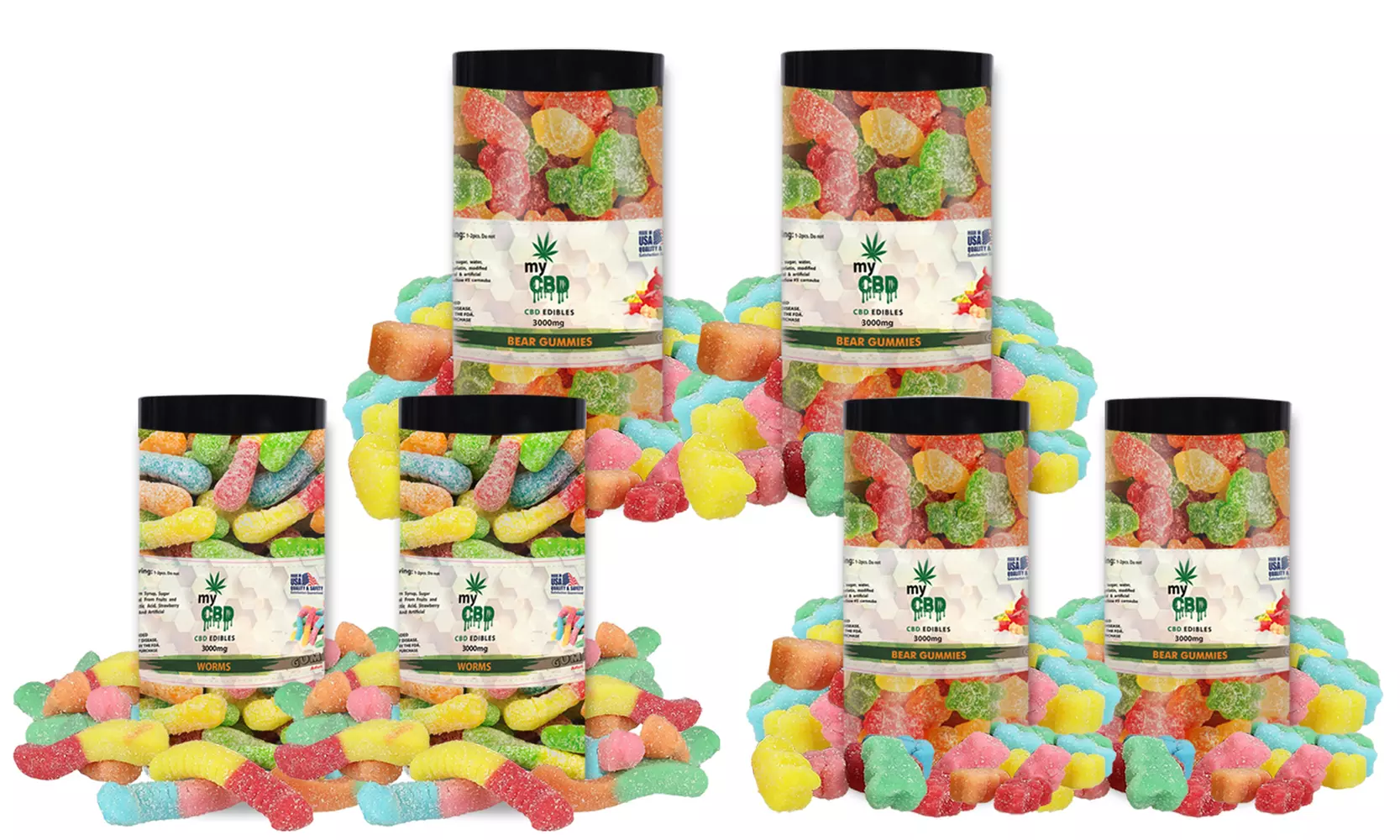 High Strength CBD Infused Fruit Flavored Gummies (3000 mg / 2-Pack) - Primary Image