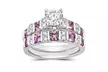 1 1/4 Cttw Diamond and Pink Sapphire Bridal Ring set in 14K  Gold by DiamondMuse - Second Medium