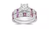 1 1/4 Cttw Diamond and Pink Sapphire Bridal Ring set in 14K  Gold by DiamondMuse