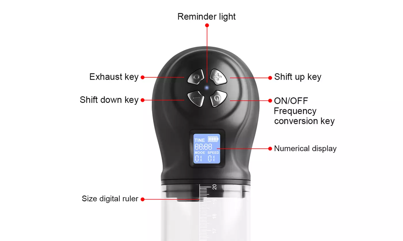 ItBelongs2U Vacuum Electric Pump Digital Rechargeable Penis Enlarger Growth