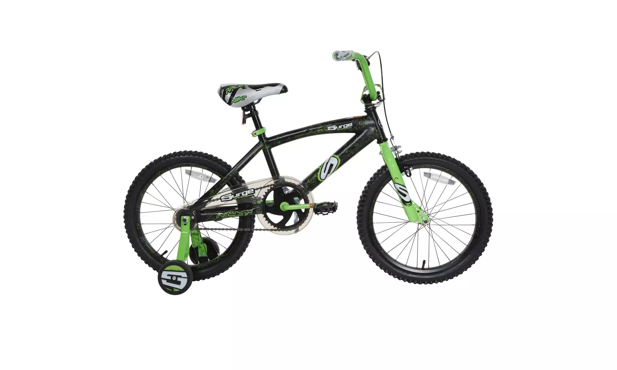 18" Surge Boys' BMX Bike, Black/Green - Second Medium
