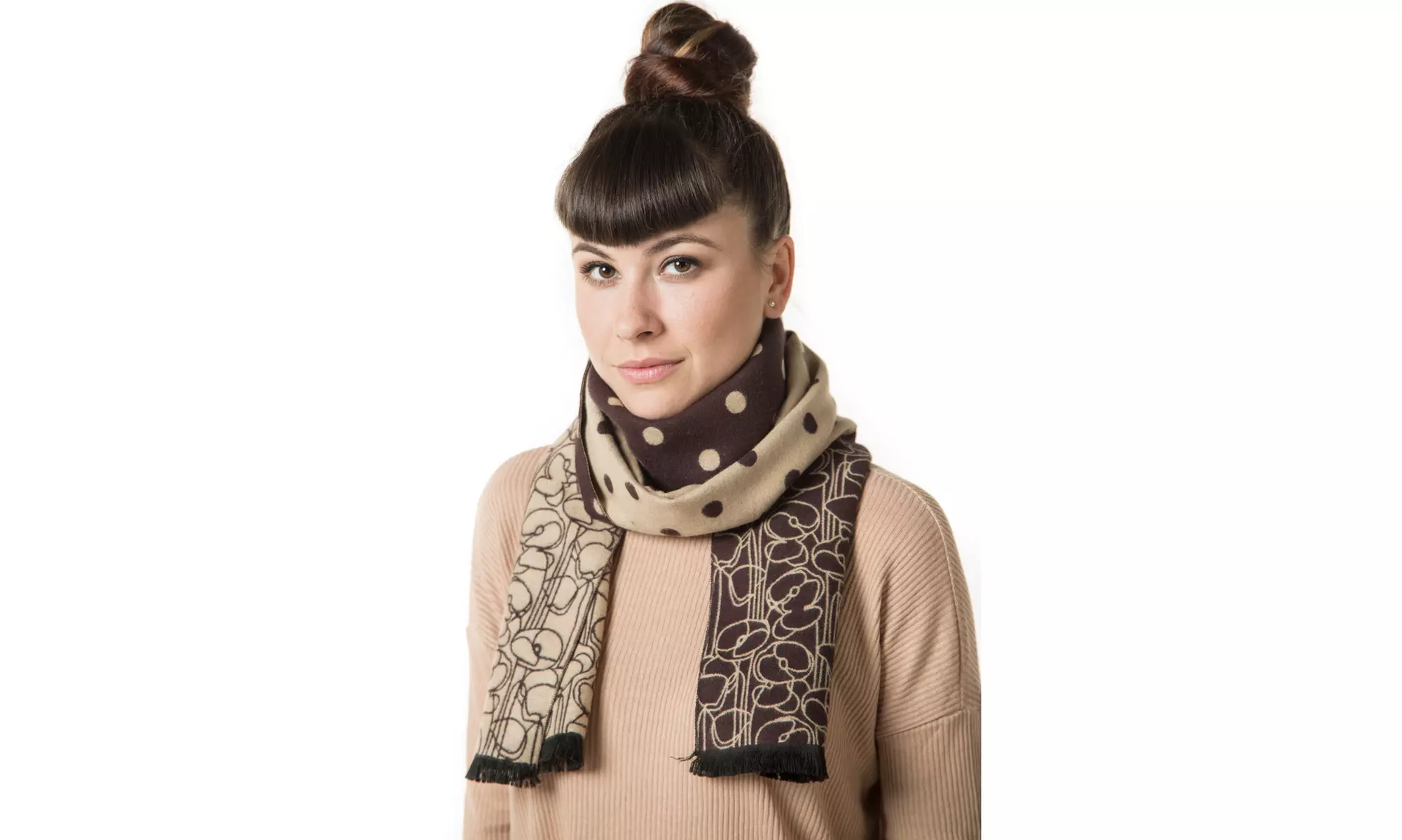 Mio Marino Winter Cashmere Feel Women Scarf, 100% Cotton, In Elegant Gift Box - Primary Image