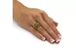 14k Yellow Gold-Plated Genuine Jade Ring - Second Medium