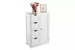 Bathroom Floor Storage Cabinet with Single Door Adjustable Shelf 4 Drawers - Second Medium