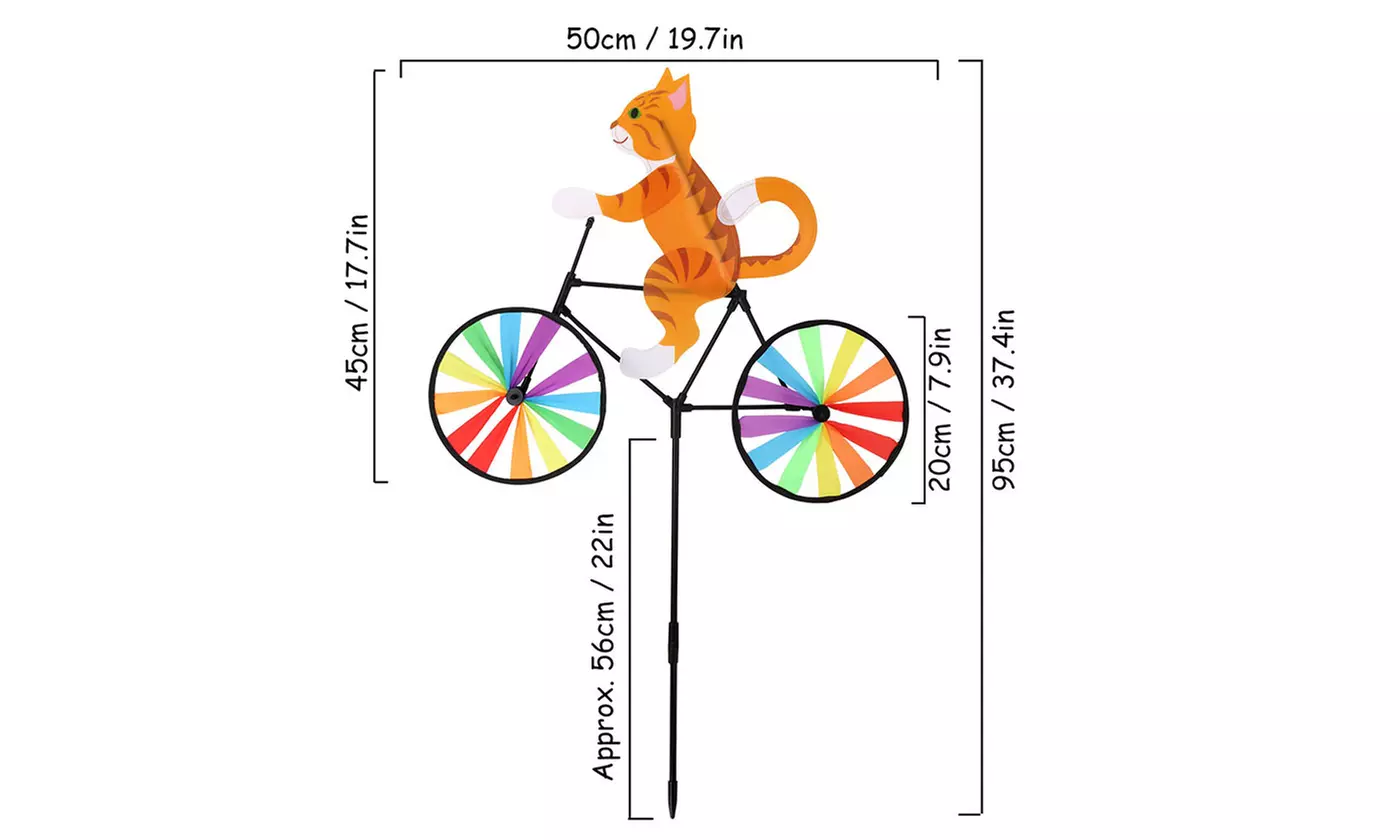 20" Animal Bike Wind Spinner Windmill Garden Funny Cat Dog Whirligig Pinwheel 