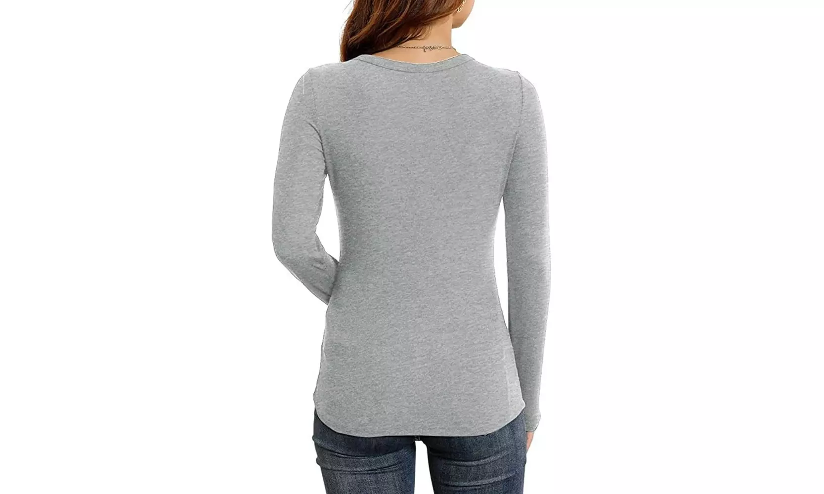 Womens Ribbed Long Sleeve Crewneck Shirts Fitted Sweaters Slim Fit Basic Tops