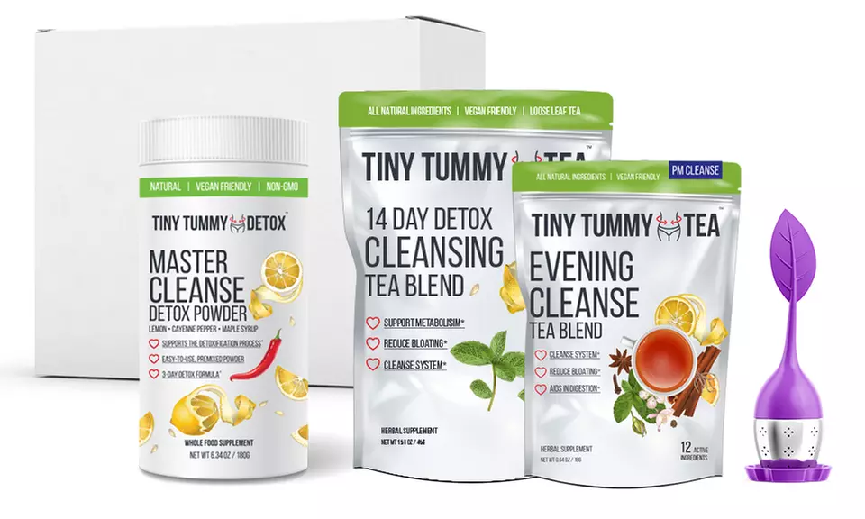 Detox in a Box Tea and Master Cleanse Set with Tea Infuser