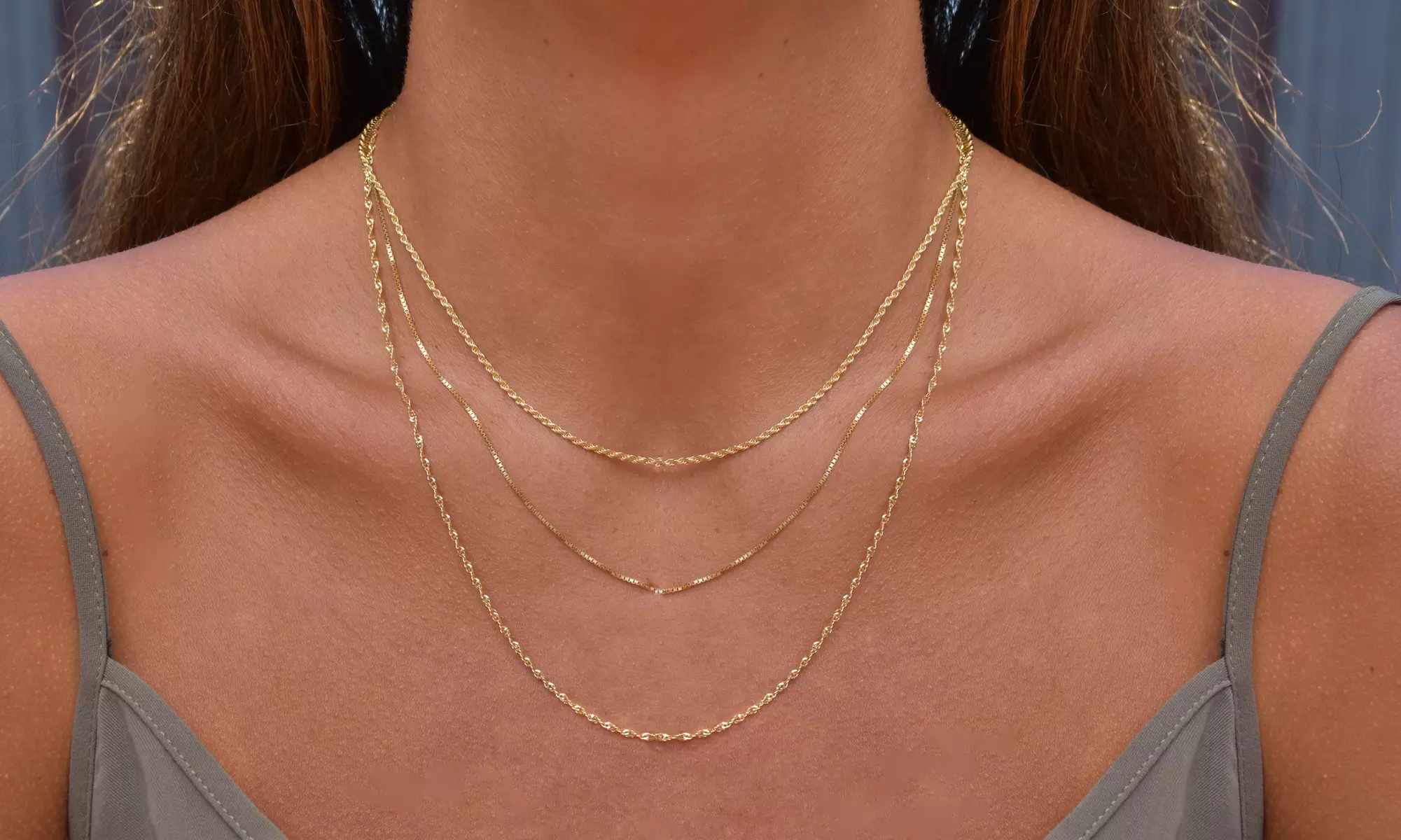 Italian Diamond Cut Layered 3 Pack Chain Set  - Second Medium