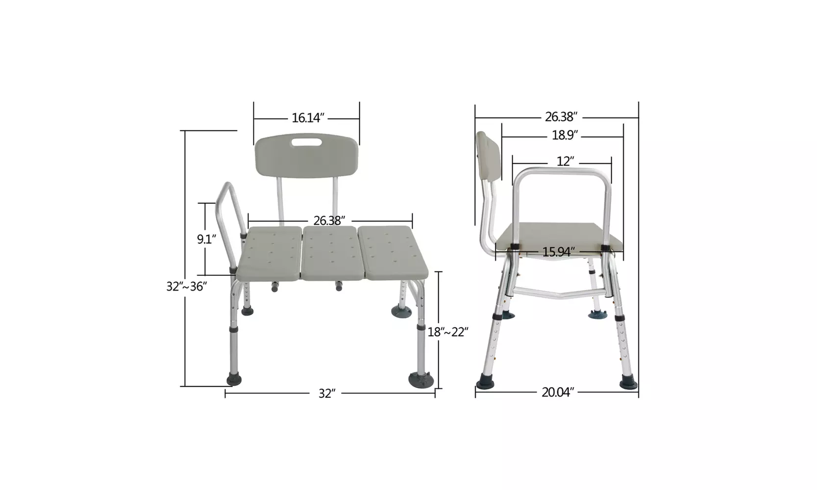 Safety Shower Tub Aluminium Alloy Bath Chair  - Second Medium