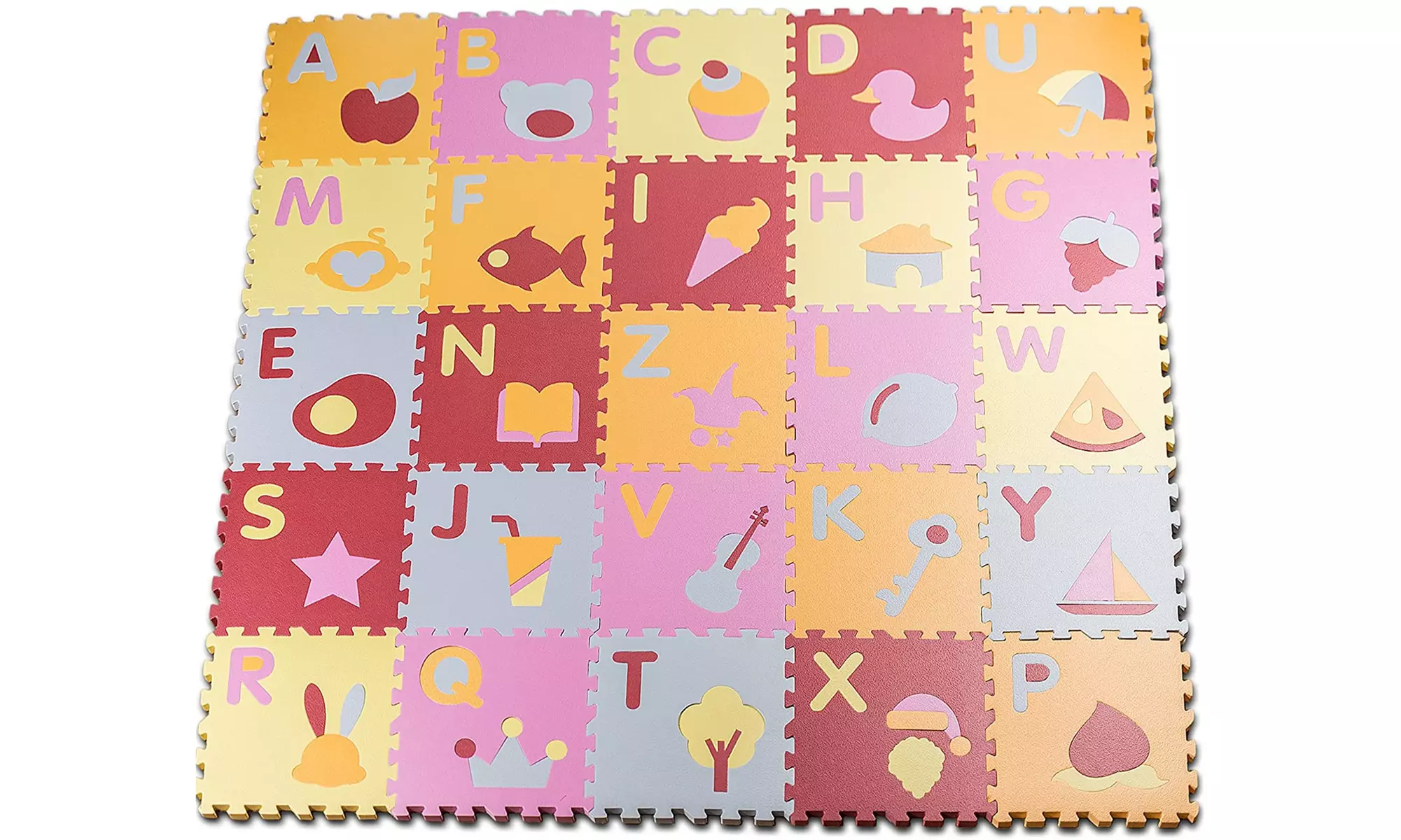 Kid's Multicolored Alphabet Plus Shapes Puzzle Play Mat - Second Medium