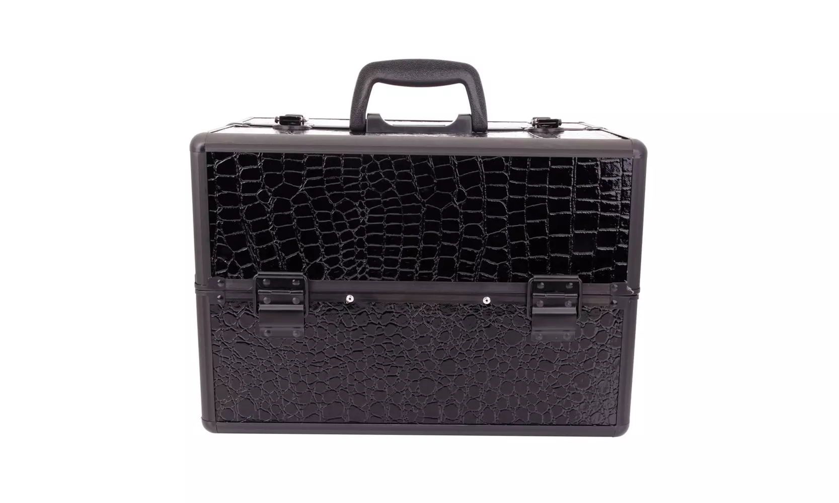 High-end Portable Foldable Inner Layers Cosmetics Storage Case Black - Second Medium