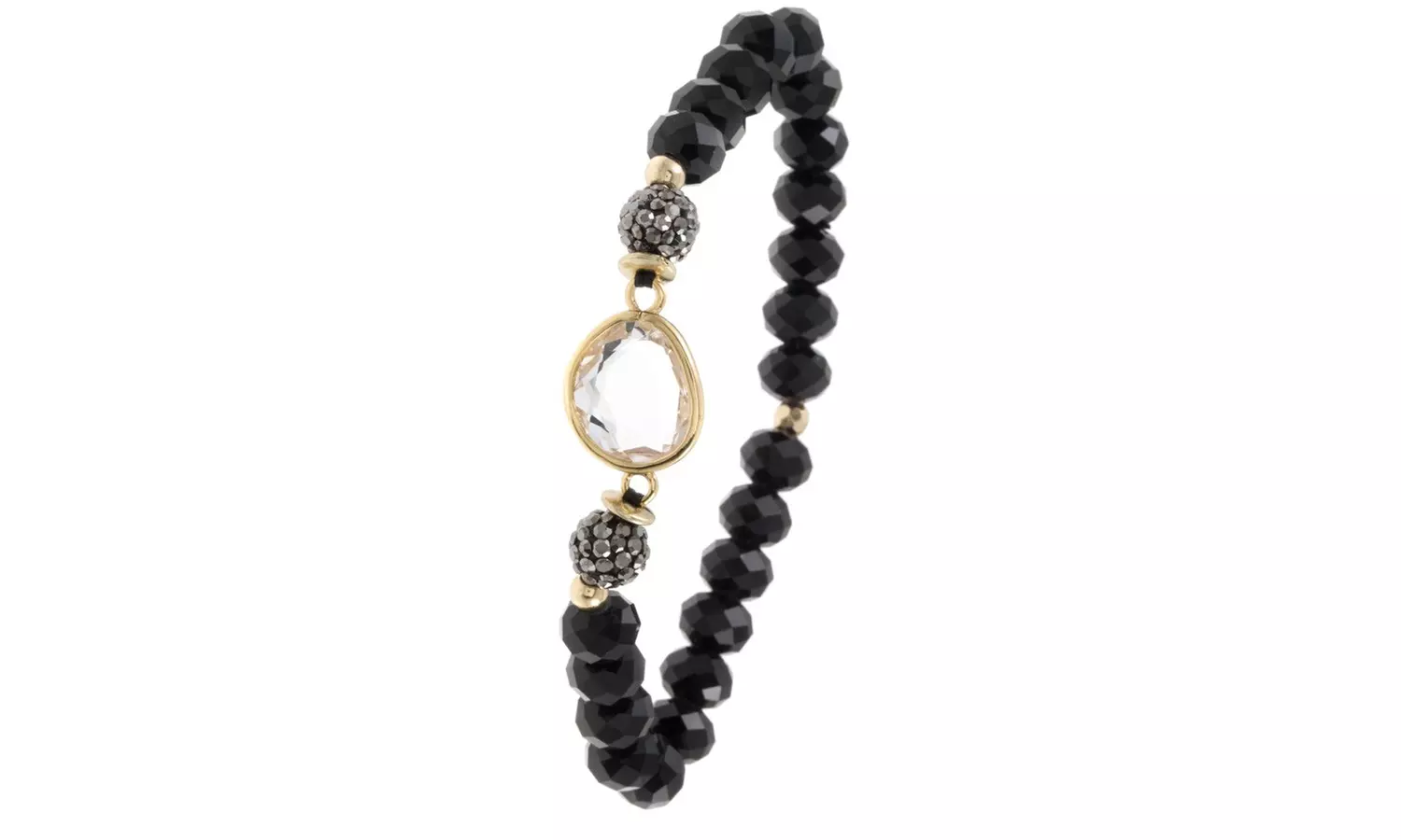 Faceted Glass Bead Gemstone Bracelet - Second Medium