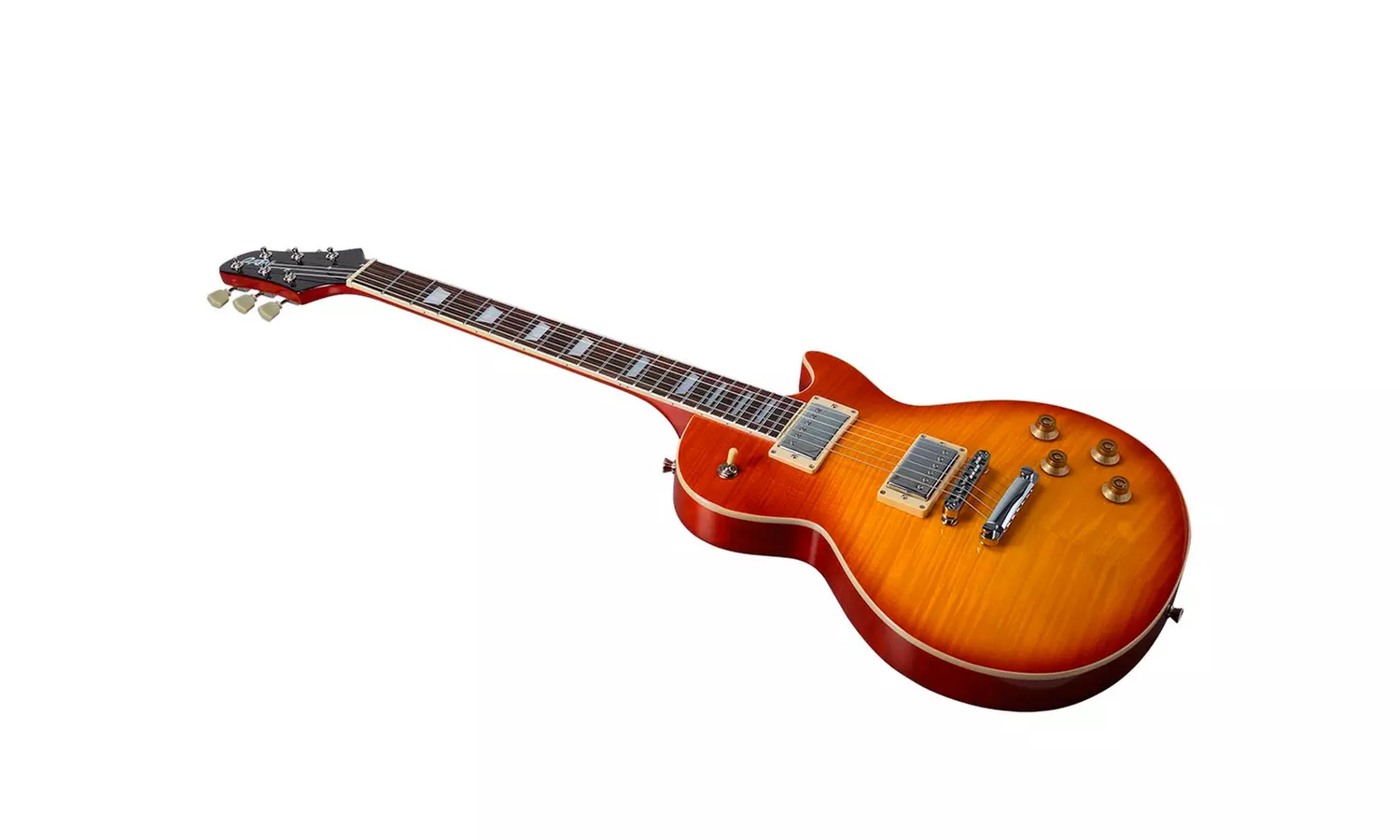 Monoprice Indio 66 DLX Flamed Maple Top Electric Guitar with Gig Bag Honey Burst - Primary Image