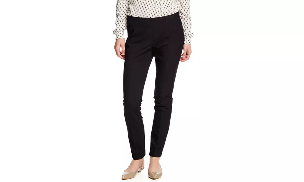 AMANDA  CHELSEA Straight Leg Pant with Side Zip Closure - Primary Image