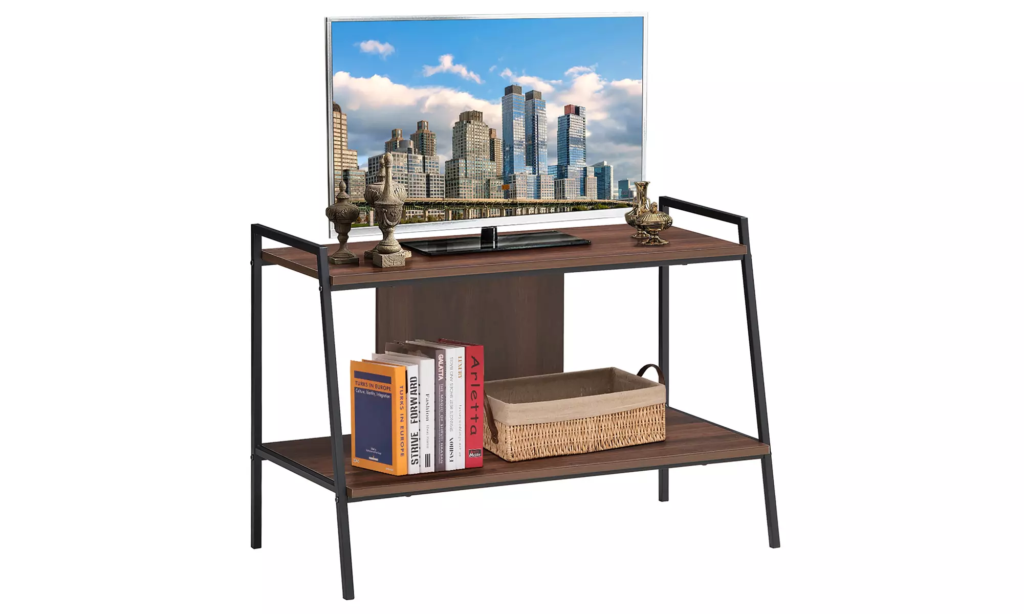 Costway 2-Tier TV Stand Entertainment Center for TV's Up to 40'' - Primary Image