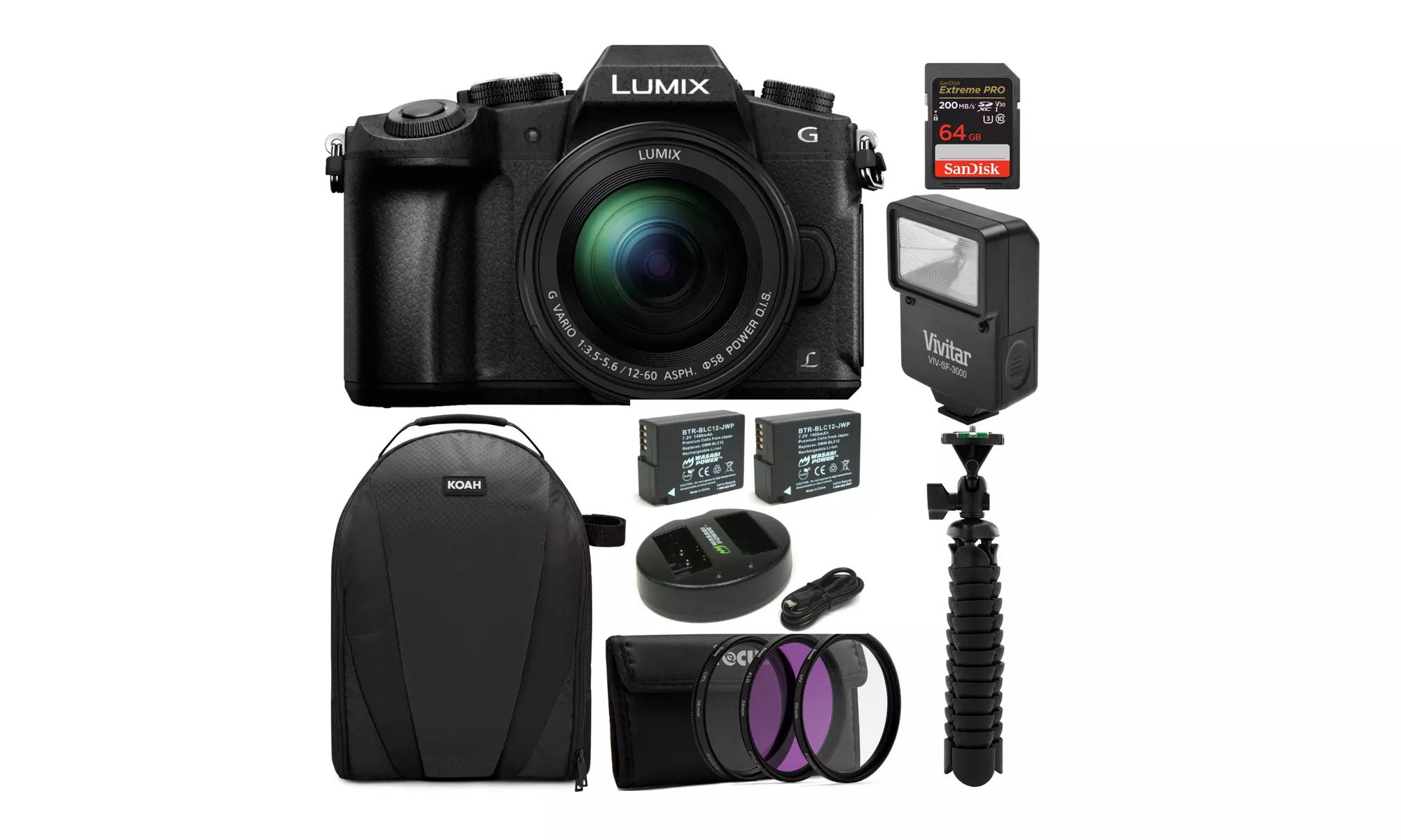 Panasonic LUMIX G85 4K Mirrorless Camera with 12-60mm Lens and Backpack Bundle - Primary Image