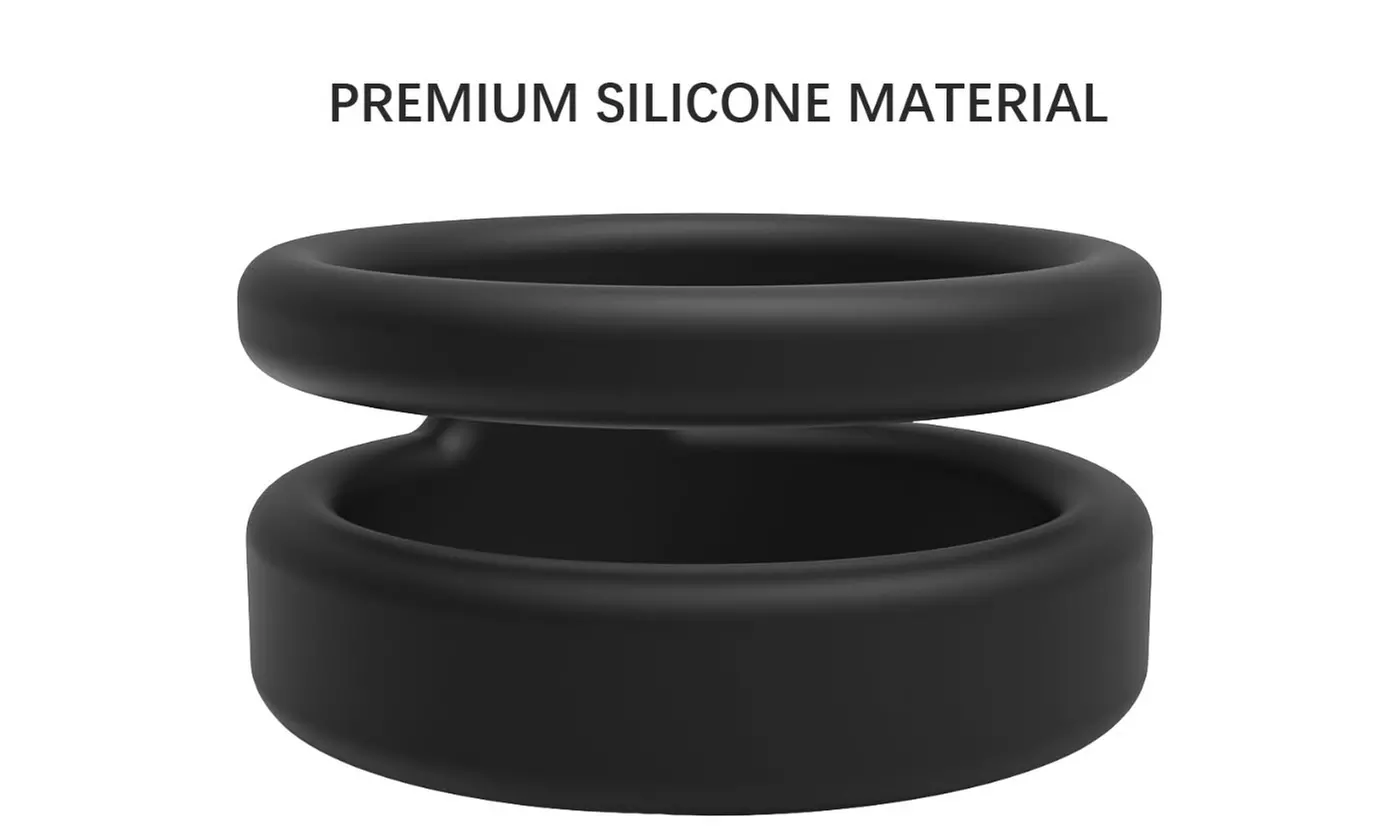 Silicone Dual C-Ring Premium Stretchy Longer Harder Stronger Enhancing Sex Toy