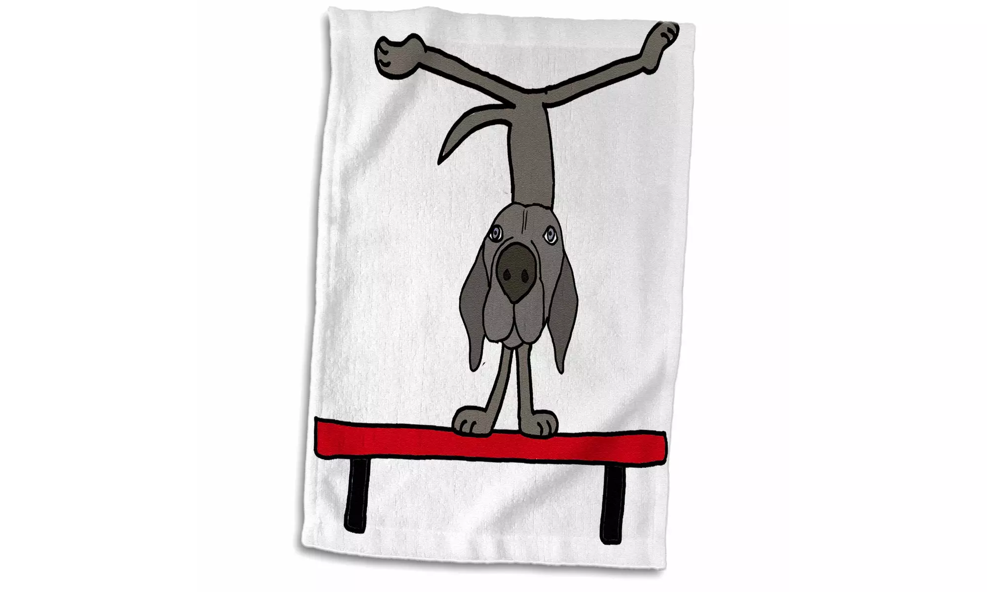  Towel - Funny Cute Weimaraner Gymnast on Balance Beam Gymnastics - 15 by 22-in - Second Medium