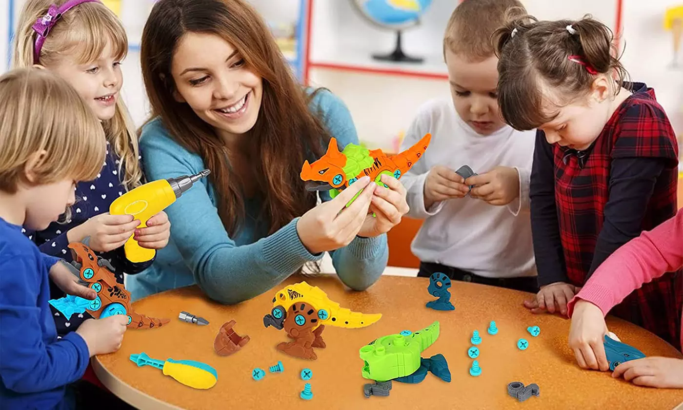 iMounTEK Dinosaur Building Block Set with Assemble & Take Apart Dino Play Toys