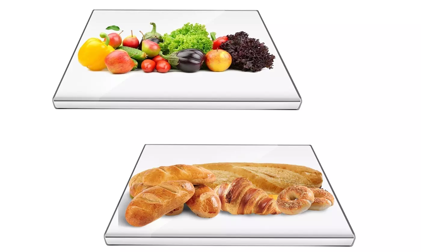 NewHome 18"x16" Clear Acrylic Cutting Board with Counter Lip (2-Pack)