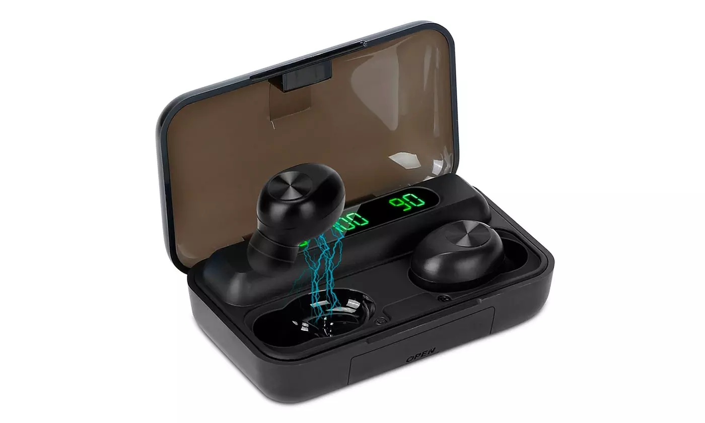 iNova TWS Wireless V5.1 Noise Canceling Earbuds w/ Mic & Magnetic Charging Dock - Primary Image
