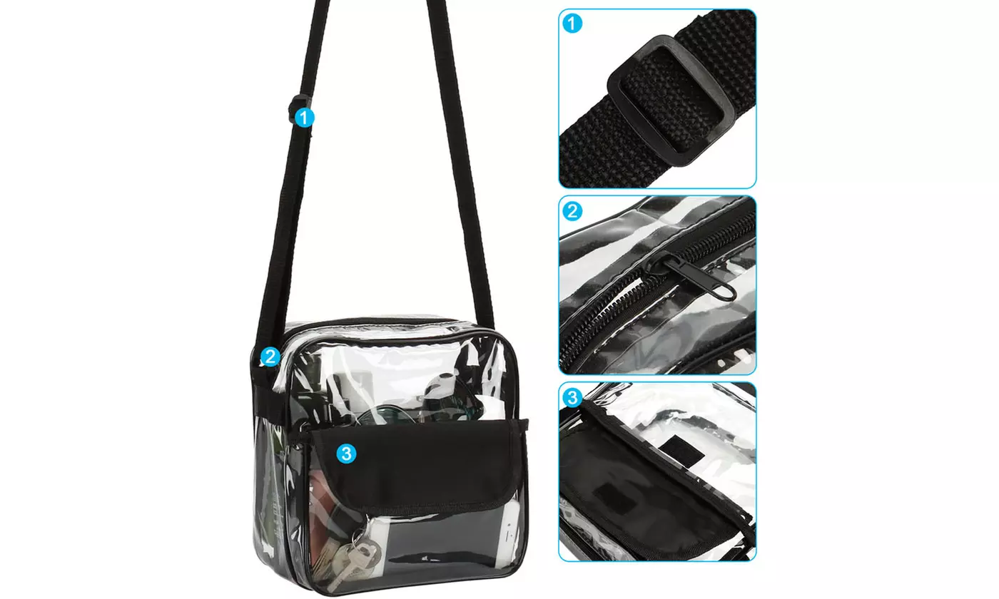 Clear Messenger Bag Cross Body Stadium Approved Transparent Bag