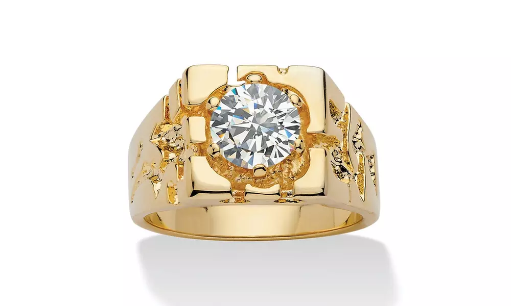 Men's 2 TCW Cubic Zirconia 14k Gold-Plated Ring - Primary Image