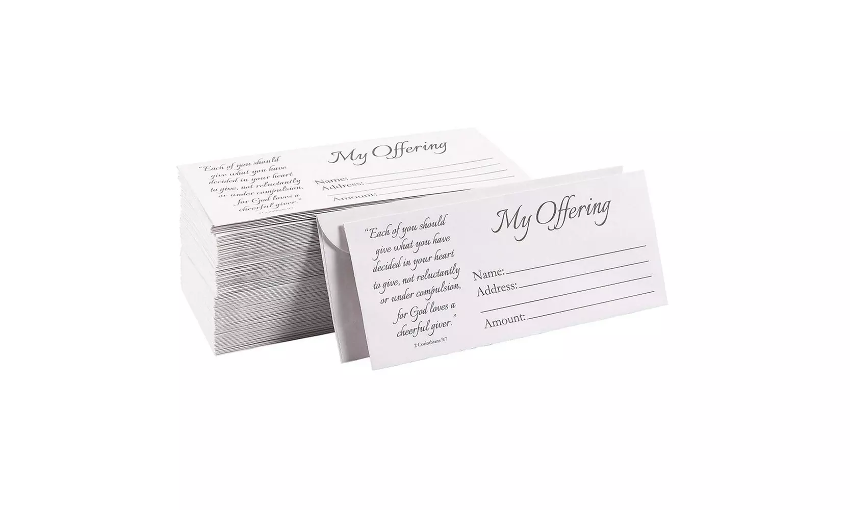 100-Pack My Offering Envelopes For Church Tithe Donation Bill Size White 7" x 3" - Primary Image