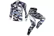 Men Workout Set Compression T Shirt Pants Sports Gym Tracksuit Base Layer Suit - Second Medium