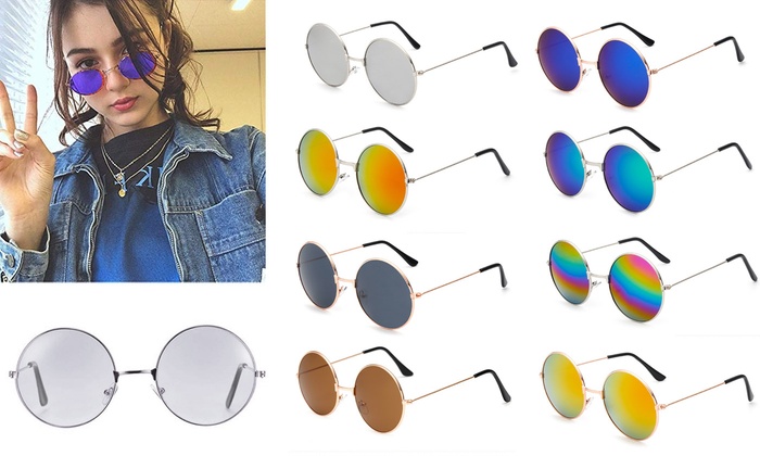 round metal mirror sunglasses