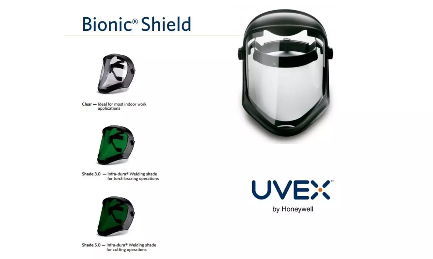 Uvex Bionic Faceshield Visor, Clear, Anti-Fog/Hardcoat #S8555 - Primary Image